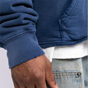 透气顶级品质冬季棉绒保暖连帽衫生下摆连帽衫男装