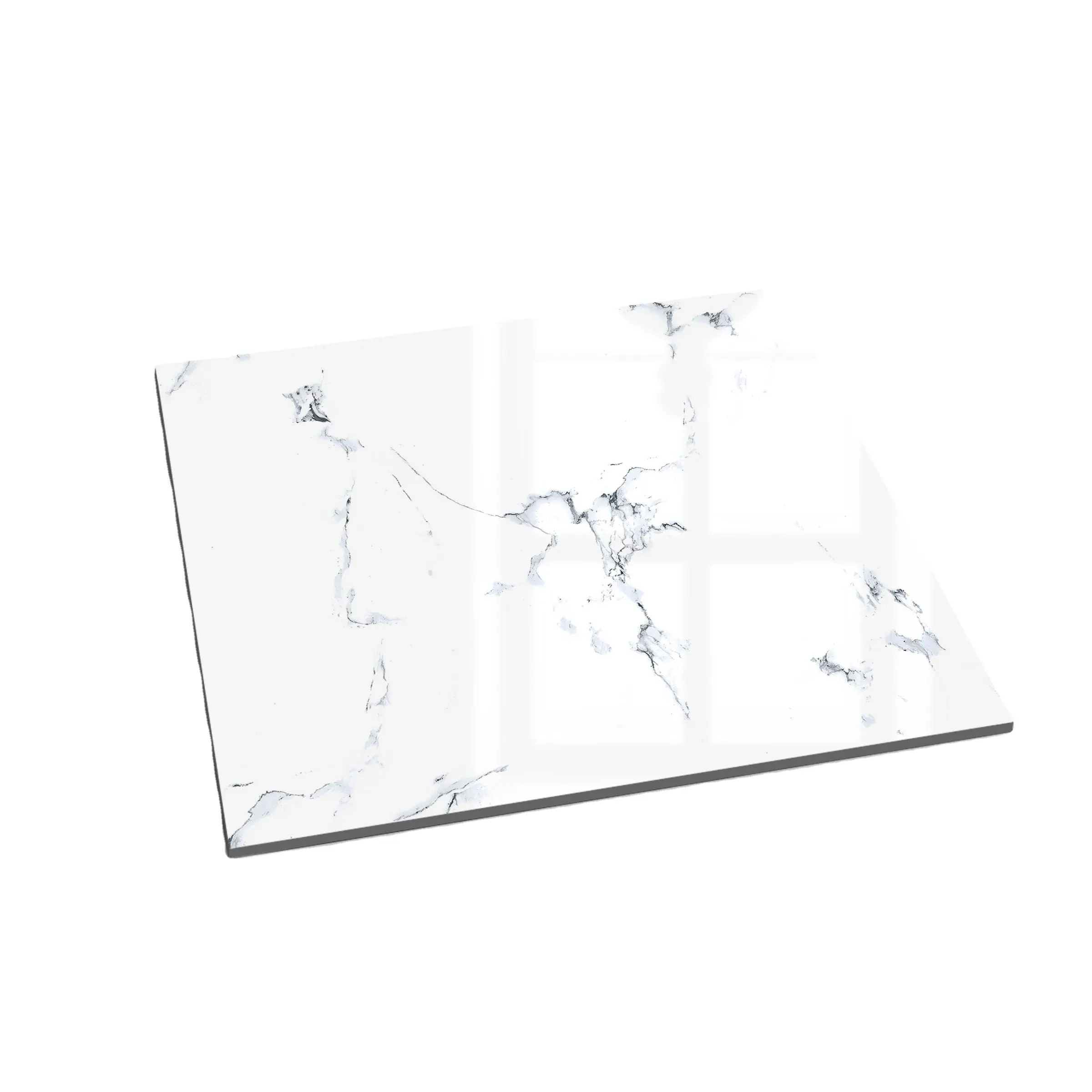 Piastrelle per pavimenti in porcellana bianca lucida per bagno in gres porcellanato 600x600mm india