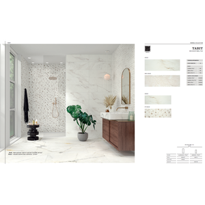 Tabut, kích thước 25x75. Gạch ốp tường satin. Màu vàng và trang trí. Cũng có sẵn trong 33x100. - Product Image 1