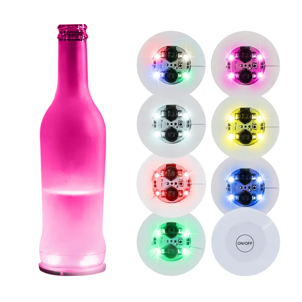 ถ้วยลานสติกเกอร์ไวน์ผู้ถือขวดเหล้าบาร์พรรคอุปกรณ์ Light Up แจกันขวดเหล้าตกแต่งขนาดเล็ก LED สติกเกอร์