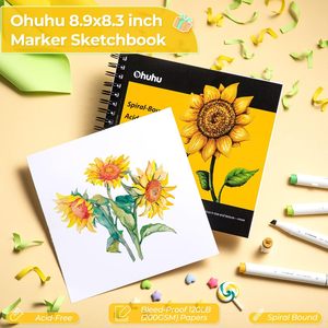 Ohuhuhu ชุดกล่องของขวัญ72สีชุดปากกามาร์กเกอร์สี16ชุดปากกาเส้นเล็ก8เส้น & สมุดสเก็ตช์ปากกามาร์กเกอร์สำหรับวัยรุ่นสาวคริสต์มาส - Product Image 2