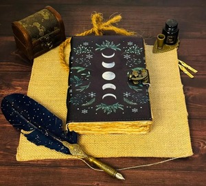A5 Grimorio dergisi güneş ay boş büyü cadı kitabı gölgeler deri Sketchbook dizüstü erkekler için hediye - Product Image 3