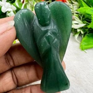 Wholesale Selling Green <strong>Jade</strong> Crystal Angel Guardian Angel Statue Figurine Gemstone Angels Feng Shui <strong>For</strong> <strong>Luck</strong> <strong>For</strong> India