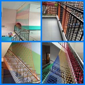Rete da esterno anti-caduta per bambini rete da arrampicata scuola materna ispessita rete di sicurezza in nylon rete protettiva colore del balcone - Product Image 5