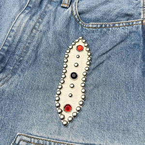 Toptan Hip Hop Boys Baggy kot kısa Bermuder yıkanmış nakış Denim kısa ağır pamuk boy Denim gözyaşları şort forMen