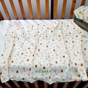 Sản Phẩm Mới 100% Bông Gạc Dệt Bé Vải Bé Tắm Khăn Crepe Trẻ Em Chăn Bé Nap Quấn Khăn Vải Vải Muslin Vải - Product Image 4