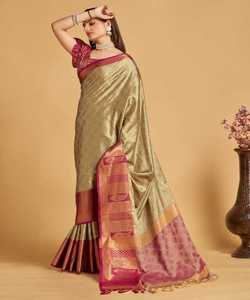 Rot bedruckter <span class=keywords><strong>Saree</strong></span> mit weißer Baumwoll bluse für einfache Hochzeits feier tragen Frauen