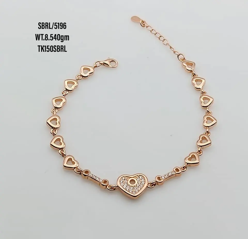 Trendy Design S925 Sterling Silver Cute Heart Charm Cable Chain 14k Gold Plated Bracelet for Girl Women At Wholesale Price