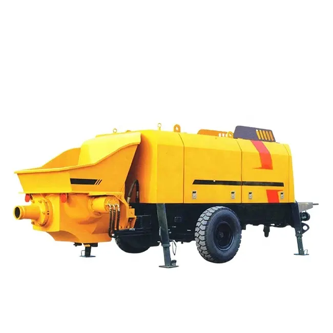 Hot Selling Small New Portable Concrete Pump with Trailer Remote Control 30 40 50 60 70 m3 102 m3 for Sale