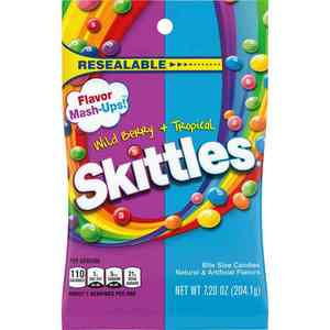 Tangy Delight Skittles Sours 136g、サワーフレーバーの熱狂的なフュージョンに没頭してください