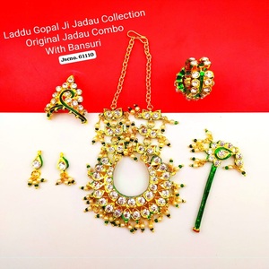 Toptan Premium Lord Krishna kolye Hindu tanrı Krishna takı İlahi kolye Combo setleri hint - Product Image 6