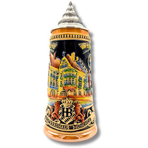 Hofbraeuhaus Muenchen Oktoberfest Relief Stein Hofbraeuhaus着色された0,25 LドイツビールSteinフェスティバルギフトお土産