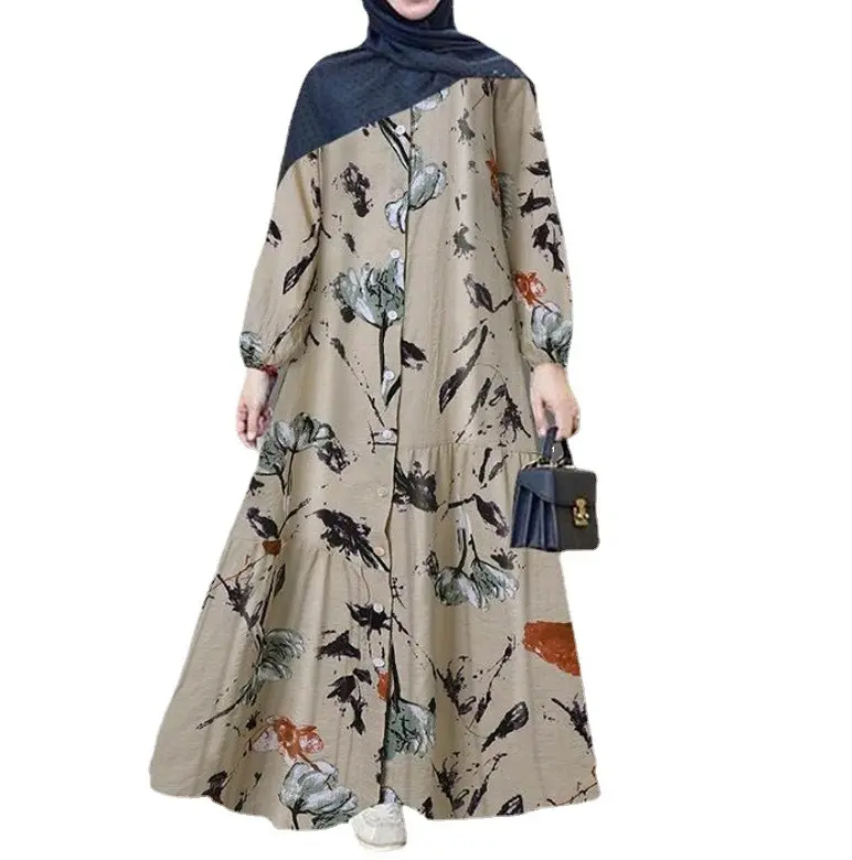 Abaya Abaya ชุดเดรสปักลายสไตล์หรูหรา,ชุด Dubai Abaya Kaftan ดีไซน์ใหม่ล่าสุดตามสั่ง