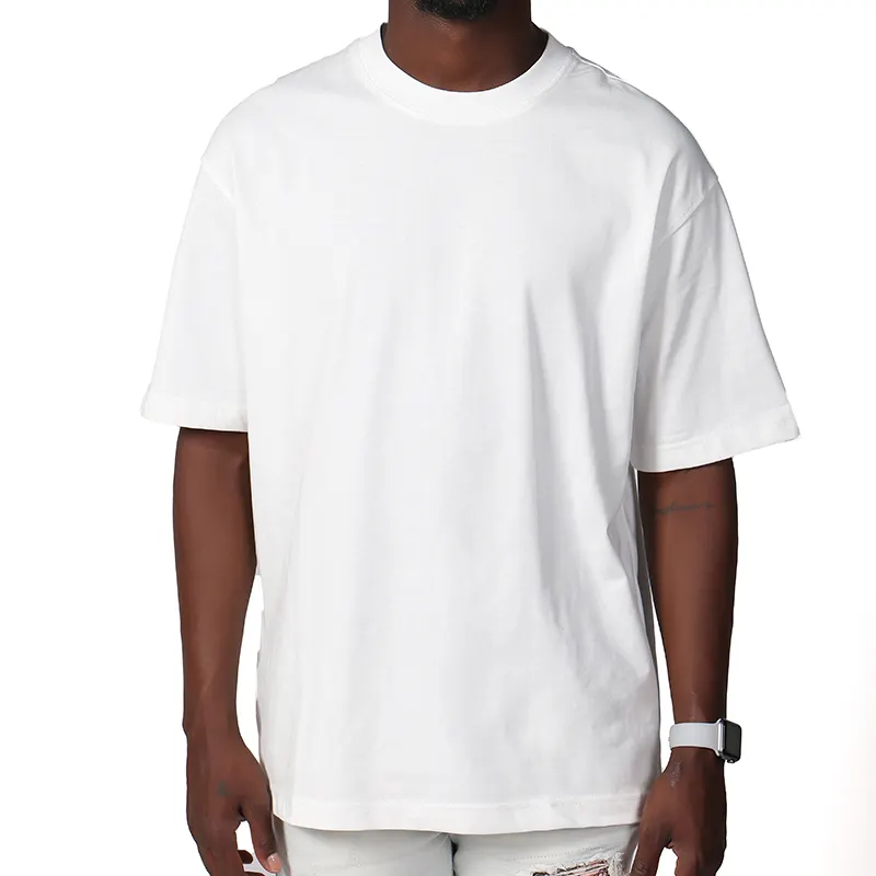 Camisetas casuales personalizadas para hombre Camisetas de cuello redondo de algodón 100% de color blanco liso personalizadas al por mayor a la venta