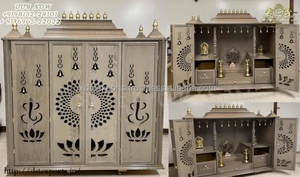 Modish tasarım tik ahşap Mandir kapılar trend Modern tapınak tasarımları ile ev için şık tik ahşap Mandir kapılar - Product Image 6