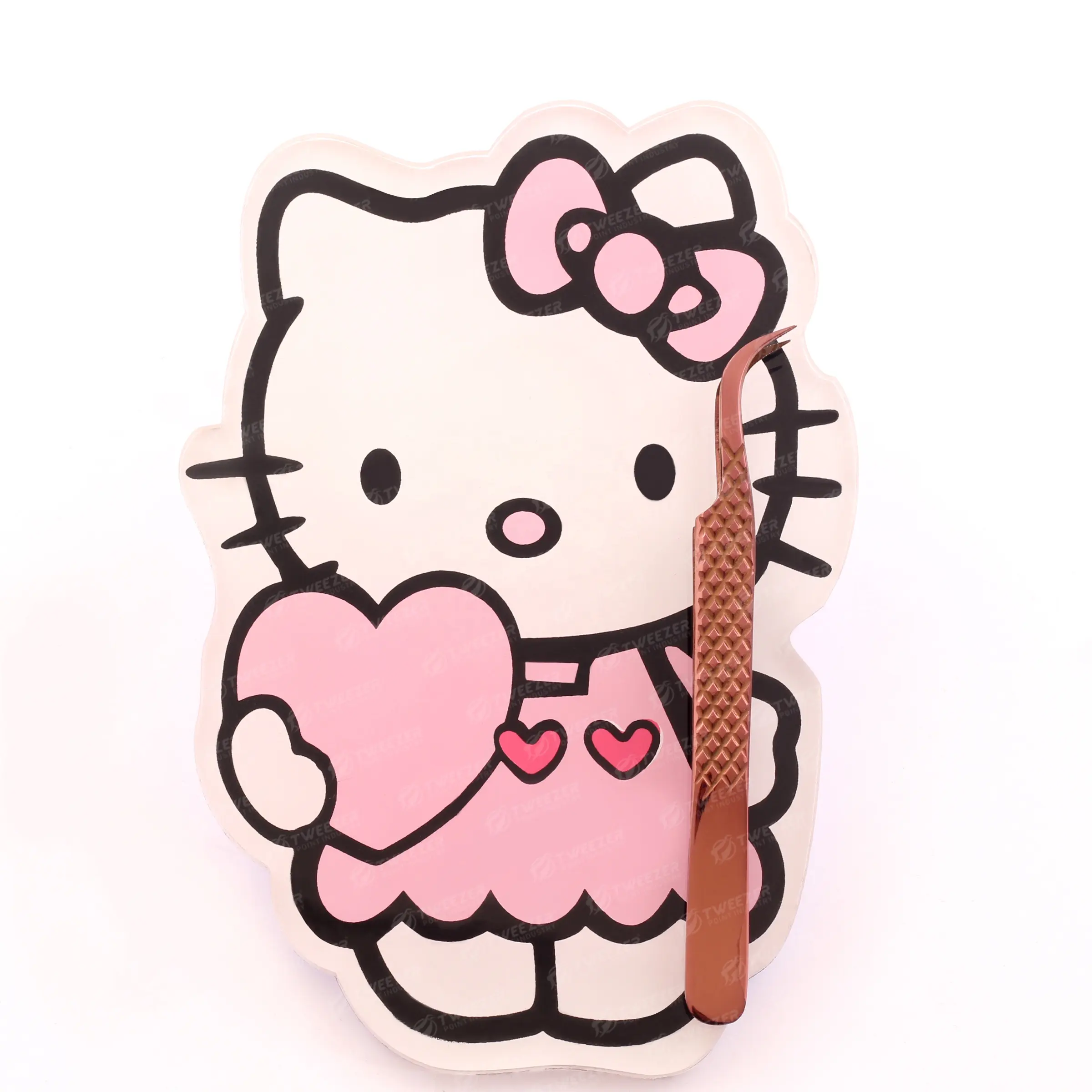 Giá bán buôn Kitty Lash gạch khay có sẵn trong hình dạng khác nhau với Rose Gold mở rộng lông mi nhíp