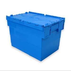 Caja de plástico HDPE nido capaz 600x400x250mm tamaño color azul con Red apilable grado alimenticio iso 9001 2015 certificado - Product Image 1
