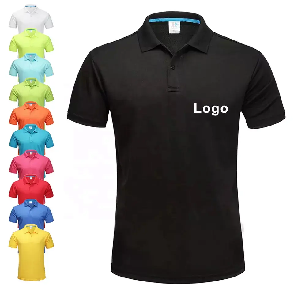 Groothandel Hoge Kwaliteit Plain Casual Golf Custom Borduren Logo Eenvoudige Polo Shirt Voor Mannen