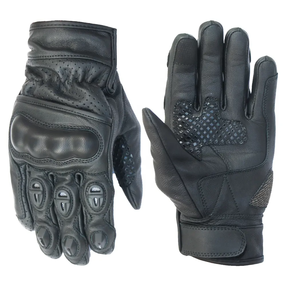 Buy Racing Leather Motorbike Gloves Full Black,Black Men Motorcycling Gloves/black Gloves,Real Cowhide Leather Gloves