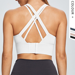 <span class=keywords><strong>S</strong></span>-3Xlプラスサイズのジム服女性ヨガベストスポーツウェア耐衝撃性女性クロスバックランニングトレーニングフィットネスブラ