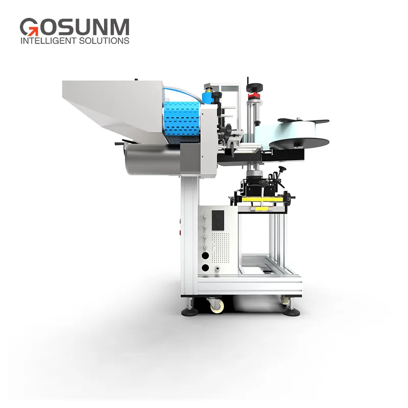 GOSUNM 세미 자동 사각형 병 라벨 기계 소화기 라벨 기계 라벨 압연 기계