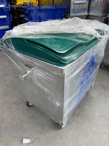 TEKNIK KONTEYNER Recipiente de metal para resíduos exteriores de marca 1100 L Recipiente galvanizado de aço para resíduos de tamanho grande feito na Turquia