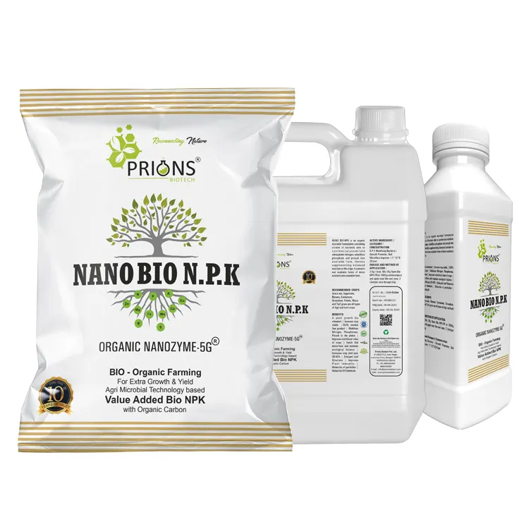 Producto libre de residuos del 100% para crecimiento de plantas, bioestimulante para crecimiento de plantas, potenciador de crecimiento, fertilizante orgánico agrícola NANO n.pk