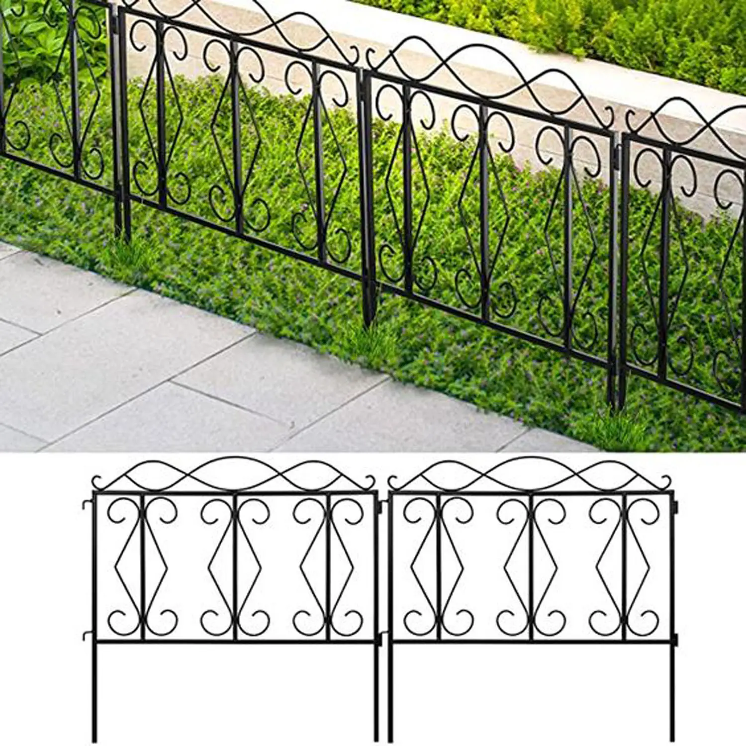 Decorazione India Inc ferro metallo forte recinzione da giardino in metallo a prova di ruggine paesaggio decorazione di confine animale barriera picchetto al prezzo all'ingrosso