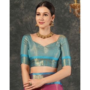 משי אדום בנאראסי משי ארוג kanjivaram saree רך בוליווד סגנון gorgette נטו עבור מסיבה ללבוש בנאראסי מחיר נמוך