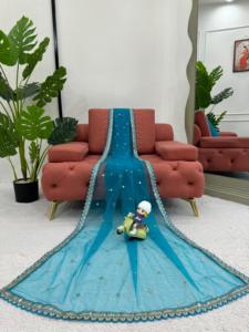Yumuşak ağ ve Mono Bangalore ipekten yapılmış sarees üstün kumaşlar karmaşık işçilik ve münhasırlık vurgulayın. - Product Image 3