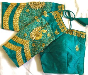 Beautiful Blouse With Zari ,Coding ,Dori Heavy Khatli Work And Stone Work - Product Image 1
