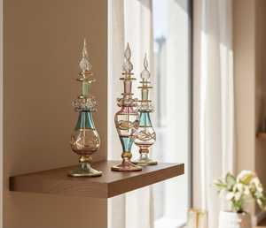 Đền thờ của thủy tinh Hoàng Gia làm bằng tay Ai Cập chai nước hoa sang trọng <span class=keywords><strong>pyrex</strong></span> kính 24K vàng trang trí các loại màu sắc 15ml:50ml - Product Image 5