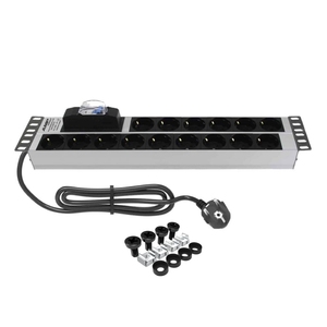 19 inch 2U 15 cách Đức Schuko PDU với 16A ngắt mạch Rack mount nhôm Đơn vị phân phối điện - Product Image 1