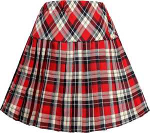 Özel Logo yüksek kalite iskoç eteği Lady Tartan Mini hibrid ekose etekler elbise genç kız öğrenciler yetişkinler için