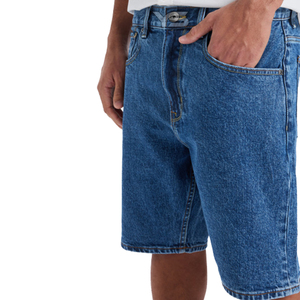 Demin % 100% pamuk düz boyalı rahat kurulu şort nefes yüksek bel İpli kapatma ile katı desen - Product Image 4