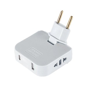 Adaptador de enchufe de viaje plegable 4 en 1 giratorio de 180 ° con enchufe doble USB, convertidor de enchufe múltiple de 5V/2A protegido OTP ultrafino - Product Image 2