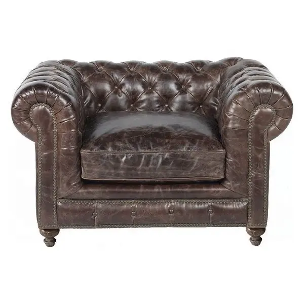 Chesterfield en cuir véritable de style nordique Vintage, canapés de salon de luxe, canapé sectionnel, meubles de maison