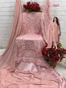 Yeni tasarımcı hint tarzı ağır nakış iş pakistanlı Georgette düşük fiyat ile bayanlar için Partywear Suits - Product Image 5