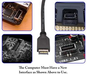 <strong>USB</strong> <strong>3</strong>.1 Front Panel <strong>Header</strong> to <strong>USB</strong> <strong>3</strong>.<strong>0</strong> 20-Pin <strong>Header</strong> Extension Cable for ASUS Motherboard - Product Image 6