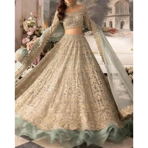 Çekici gelin parti kıyafetleri işlemeli LEHNGA CHOLI MAXI SHARARA hint ve pakistan elbiseler özelleştirilmiş kabul elbise OEM ODM - Product Image 3