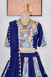 売れ筋の新しい2024最新の純綿LehengaCholi & Dupatta、デジタルプリント、Kodiレースブロダー付き女性用 - Product Image 4
