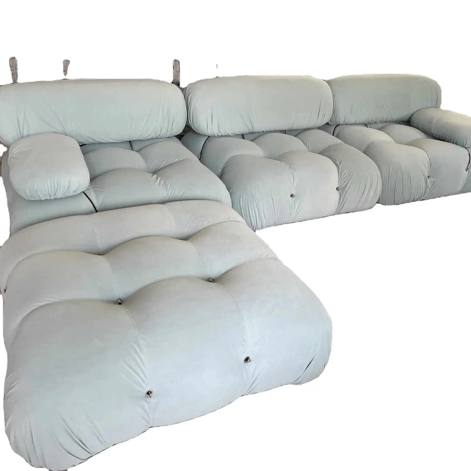 Sala de estar moderna Mario Sofá Modular Lazer Sofá Boucle Durável Confortável para Mobiliário Doméstico Set sofá secional