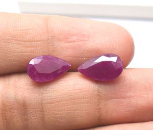 Reddish Pink Ruby <strong>Pear</strong> Pair for Earrings 100% Natural Unheated Untreated Ruby, Ruby Teardrop Earrings, Natural Ruby for Necklace - Product Image 4