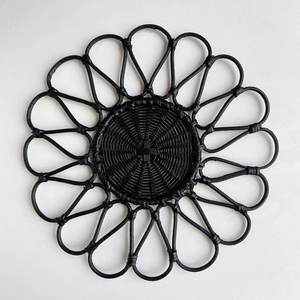 亚马逊热卖2024可爱花形藤条餐垫婚礼派对用餐