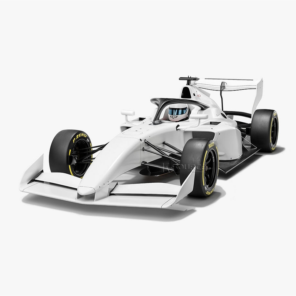 Dallara F3 2025 Formula 3 Auto da Corsa Bianca Mockup