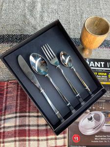 Stainless Steel Silverware Luxurious Top Quality Flatware Set With Wooden Box Fork Knife Spoon Kitchenware <strong>Eno</strong> Friendly Cutlery