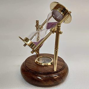 Premium-Qualität Metall- und Glas-Sand-Timer mit brauner Pulverbeschichtung Oberfläche runde Form ausgefallenes Design zur Zeitmessung
