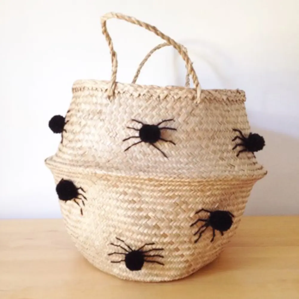 Top selling natural seagrass belly basket for Halloween gift basket planter indoor home organization wholesale from Vietnam