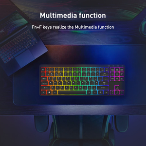 Fabricación OEM RGB 18 efecto retroiluminado teclas multifunción Teclado mecánico de bajo perfil para juegos y uso en la oficina