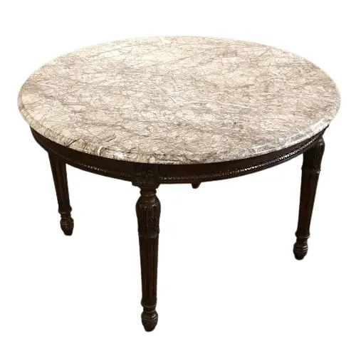Marmorplatte Holzbeine Exklusiver runder Tisch Premium Pure Bestseller Center Tisch Haushalt Long Living Natural Couch tisch